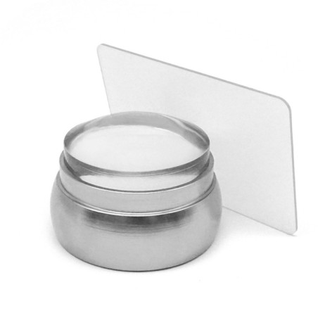 Nail art and nail decorations: SILVER STAMP WITH SPATULA FOR Stamping Stamping