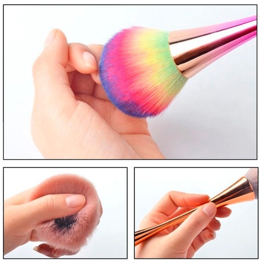 Nail accessories WHITE Holo LONG Make up BRUSH FOR POWDER Professional use nails 2