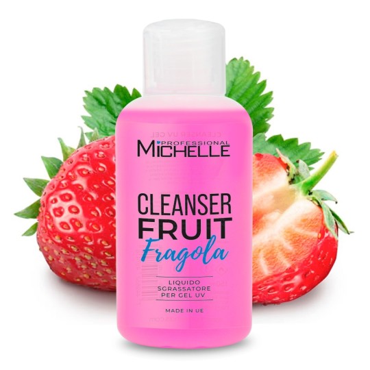 gel nail reconstruction Cleanser FRUIT degreasing solution - 150ml STRAWBERRY professional use