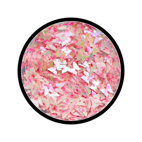 Nail art y decoraciones de uñas: Paillettes de mariposa rosa H086 Glitter Y Paillettes