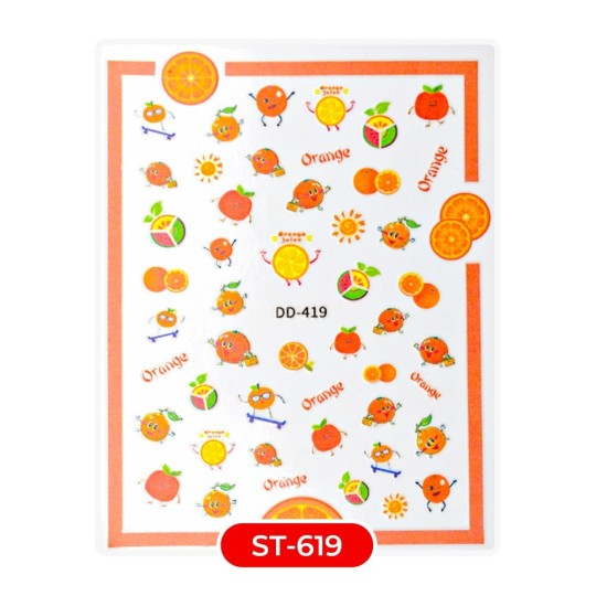 Nail art et décorations d'ongles : STICKERS Stickers ST619 Oranges STICKERS Stickers