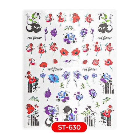 Nail art and nail decorations: STICKERS Stickers ST630 poppies STICKERS Stickers Nail art and nail decorations: STICKERS Stickers ST630 poppies STICKERS Stickers