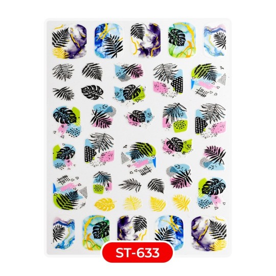 Nail art e decorazioni per unghie:  ADESIVI STICKERS ST633 pastel leaves ADESIVI STICKERS