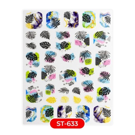 Nail art et décorations d'ongles : STICKERS Stickers ST633 feuilles pastel STICKERS Stickers