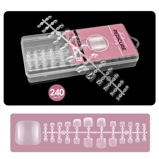Accessoires pour ongles Fullcover Tips EN Gel Pedicure - TRANSPARENT nails à usage professionnel