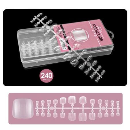 Accesorios de uñas Fullcover Tips EN Gel Pedicure - TRANSPARENTE nails de uso profesional
