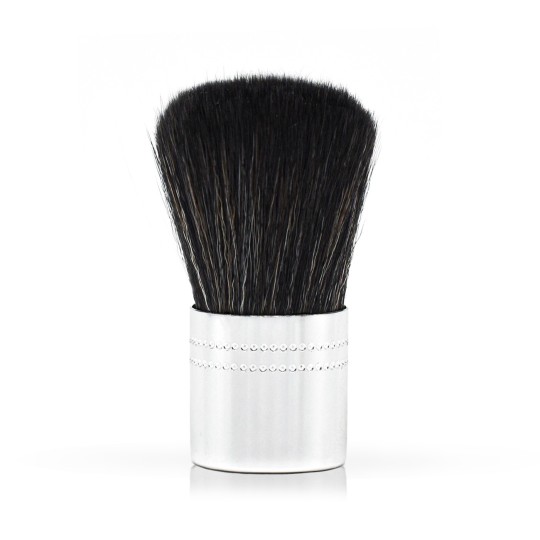 Nail accessories POWDER BRUSH - SILVER BLACK BRISTLES Professional use nails