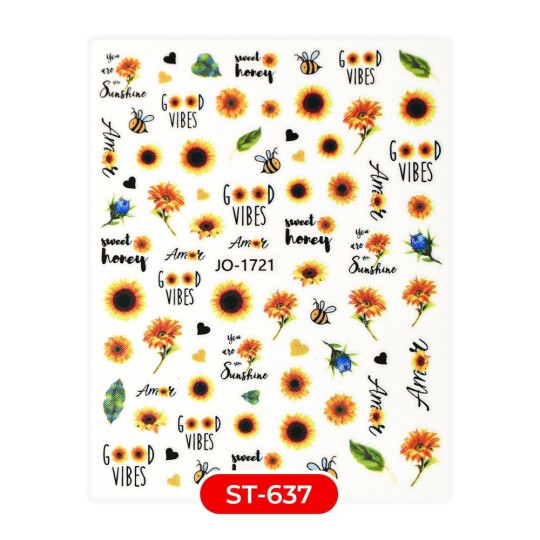 Nail art e decorazioni per unghie:  ADESIVI STICKERS ST637 sunflower ADESIVI STICKERS
