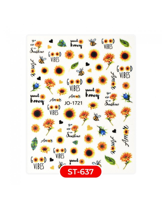 Nail art e decorazioni per unghie:  ADESIVI STICKERS ST637 sunflower ADESIVI STICKERS