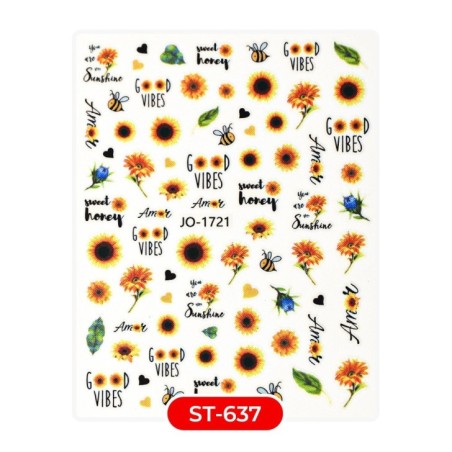 Nail art y decoraciones de uñas: Stickers PEGATINAS ST637 girasol PEGATINAS Stickers