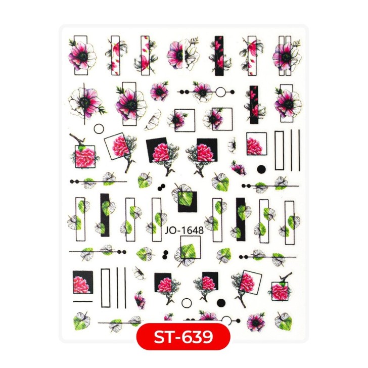 Nail art et décorations d'ongles : STICKERS Stickers ST639 nature géométrique STICKERS Stickers