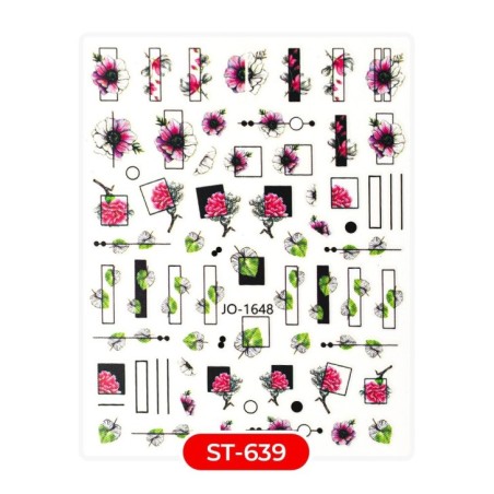 Nail art y decoraciones de uñas: Stickers PEGATINAS ST639 naturaleza geométrica Stickers PEGATINAS