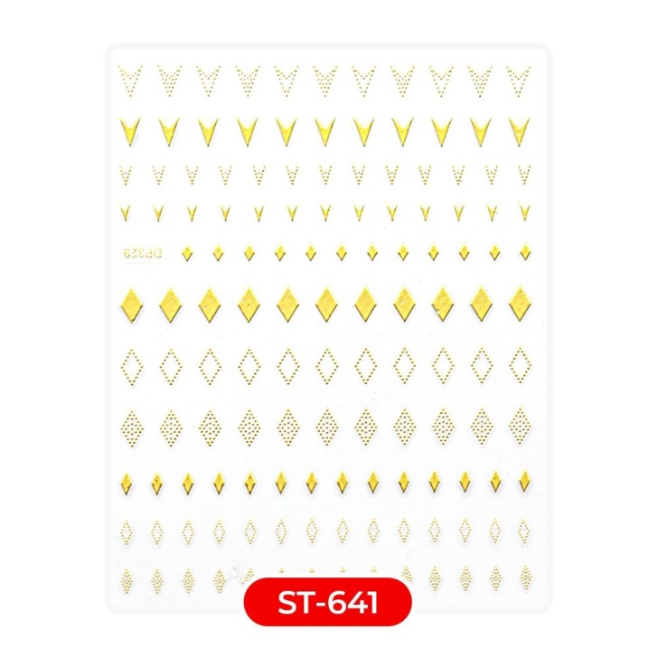 Nail art et décorations d'ongles : STICKERS Stickers ST641 losanges dorés STICKERS Stickers