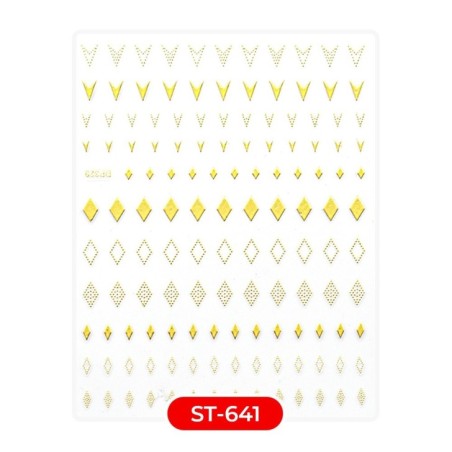 Nail art y decoraciones de uñas: STICKERS Stickers ST641 rombos dorados STICKERS Stickers