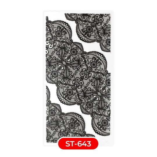Nail art et décorations d'ongles : STICKERS Stickers ST643 dentelle noire STICKERS Stickers