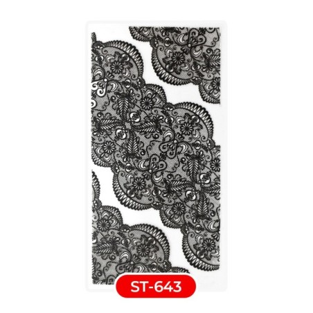 Nail art and nail decorations: STICKERS Stickers ST643 black lace STICKERS Stickers