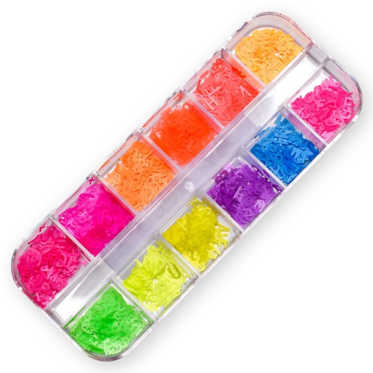 Nail art et décorations d'ongles : Fluo Mix NAIL DECORATION - DC005 Glitter AND Paillettes