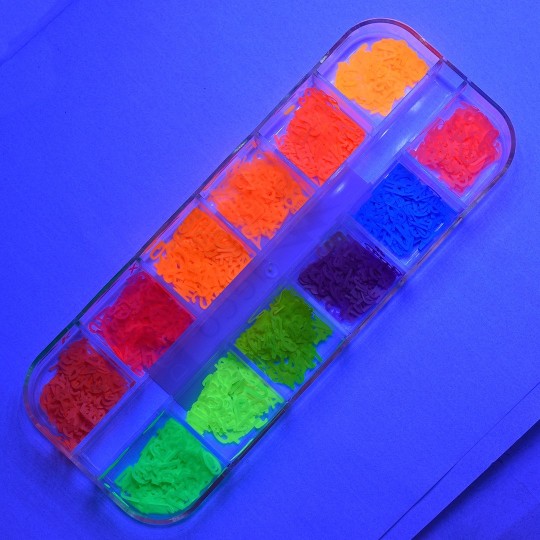 Nail art and nail decorations: Fluo Mix NAIL DECORATION - DC005 Glitter AND Paillettes 2