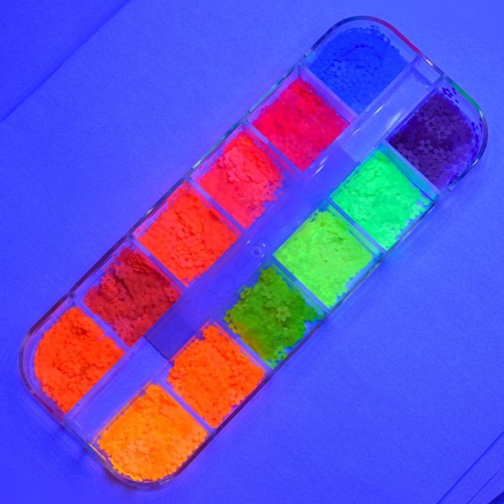 Nail art and nail decorations: Fluo Mix NAIL DECORATION - DC006 Glitter AND Paillettes