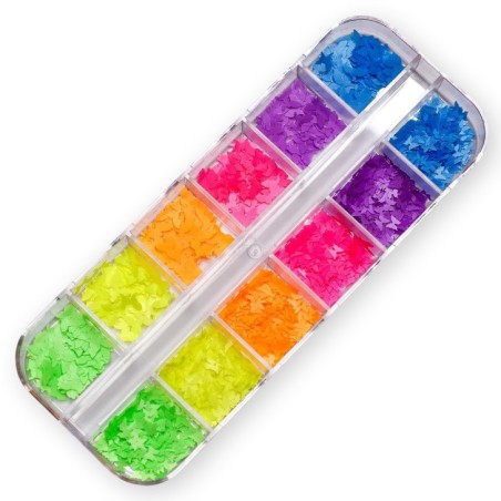 Nail art and nail decorations: Fluo Mix NAIL DECORATION - DC007 Glitter AND Paillettes