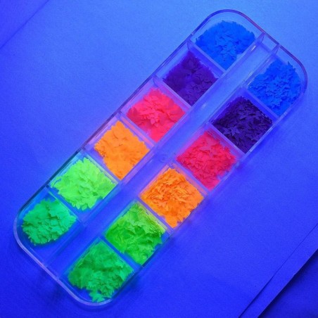 Nail art and nail decorations: Fluo Mix NAIL DECORATION - DC007 Glitter AND Paillettes