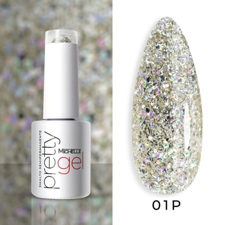 Esmalte de uñas semipermanente color Michellenails PRETTY Platinum Color semipermanente - 01PL