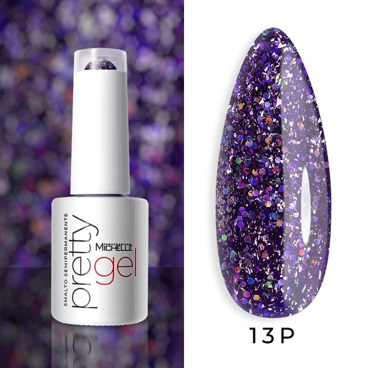 Esmalte de uñas semipermanente color Michellenails PRETTY Platinum Color semipermanente - 13PL