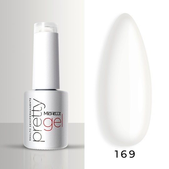 smalto semipermanente colore per unghie Michellenails PRETTY Gel Semipermanente Colour - 169 Bianco Lattiginoso Semicoprente
