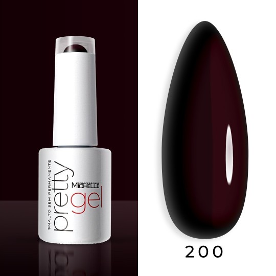 Vernis à ongles semi-permanent couleur Michellenails PRETTY Gel Semi-permanent Colour - 200R Rouge Noir