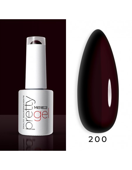 smalto semipermanente colore per unghie Michellenails PRETTY Gel Semipermanente Colour - 200R Rouge Noir