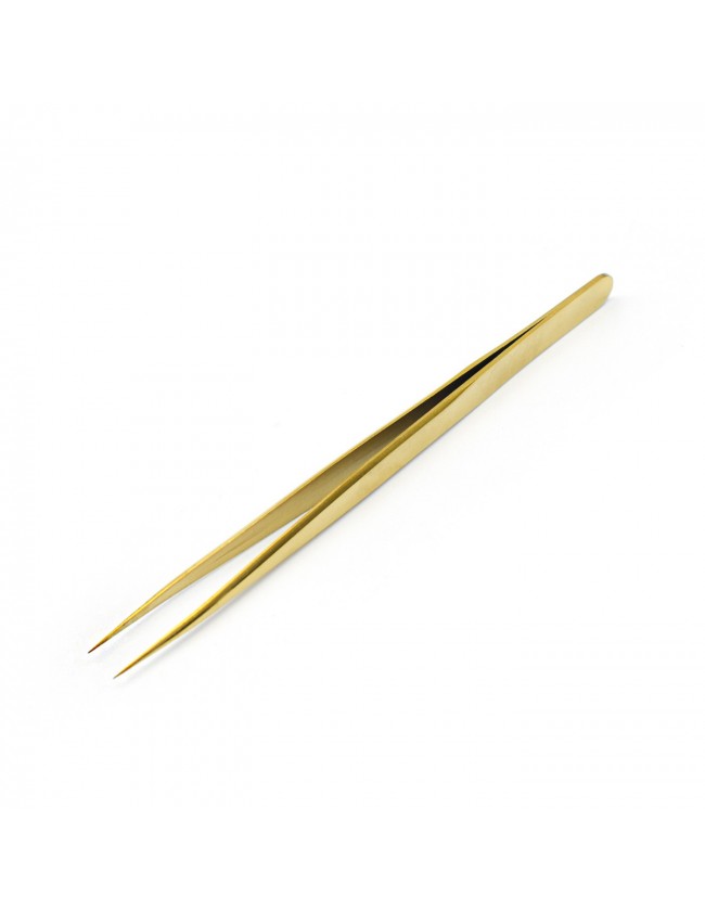 ricostruzione ciglia, uso professionale Pinzetta Premium in Acciaio Inox - Dritto Gold PIN023 di Michellenails ciglie
