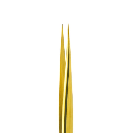eyelash reconstruction, professional use Premium Inox Steel Tweezers - Straight Gold PIN023 by Michellenails eyelashes 2