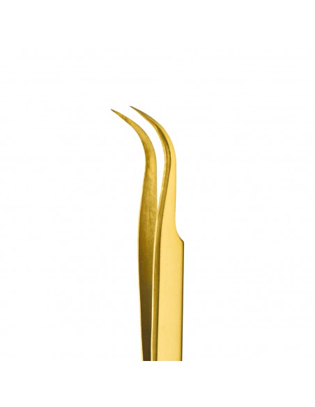 ricostruzione ciglia, uso professionale Pinzetta Premium in Acciaio Inox - Curvo Gold PIN024 di Michellenails ciglie