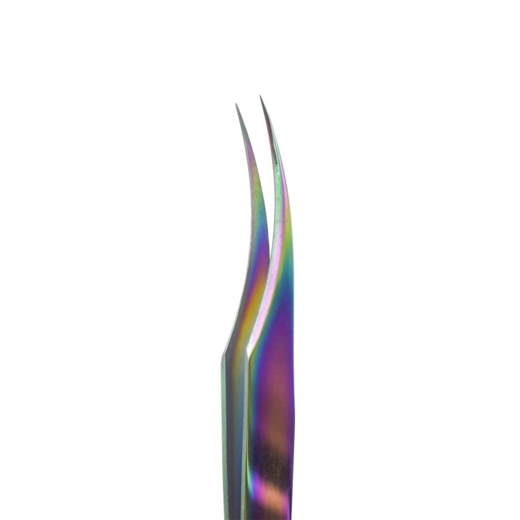 eyelash reconstruction, professional use Premium Inox Steel Tweezers - Curved Titanium PIN022 by Michellenails eyelashes