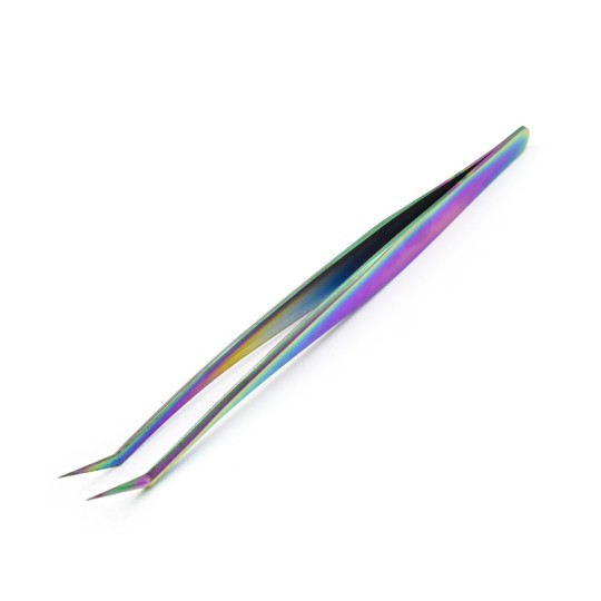 eyelash reconstruction, professional use Premium Inox Steel Tweezers - Curved Straight Titanium PIN021 by Michellenails eyelashe