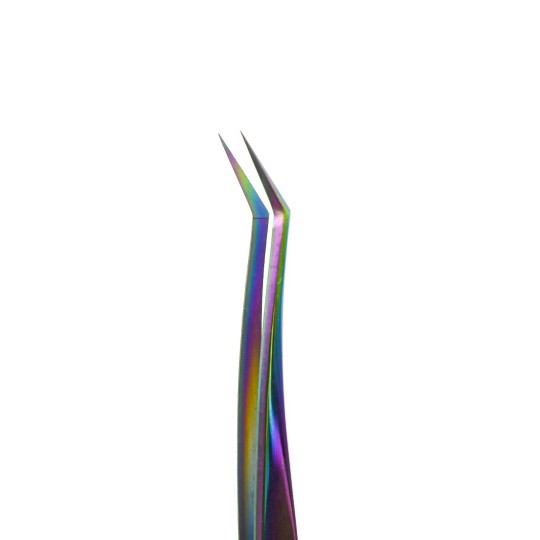 Reconstrucción de pestañas, uso profesional Pinzas de acero Inox Premium - Curvas rectas Titanio PIN021 de Michellenails pestaña 2