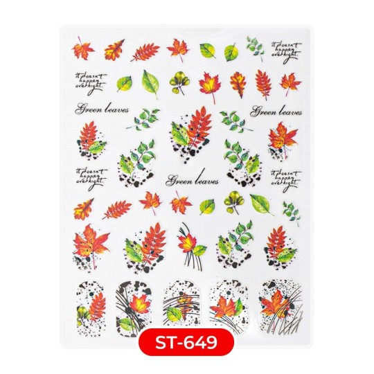 Nail art et décorations d'ongles : STICKERS Stickers ST649 feuilles green STICKERS Stickers
