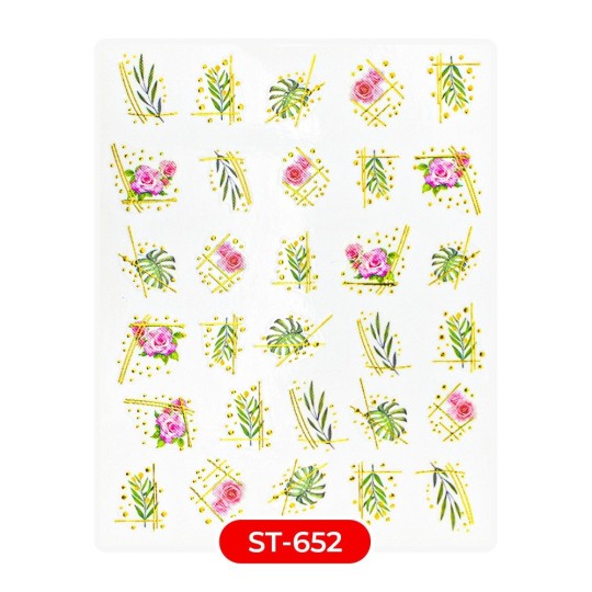 Nail art e decorazioni per unghie:  ADESIVI STICKERS ST652 rose deco oro ADESIVI STICKERS