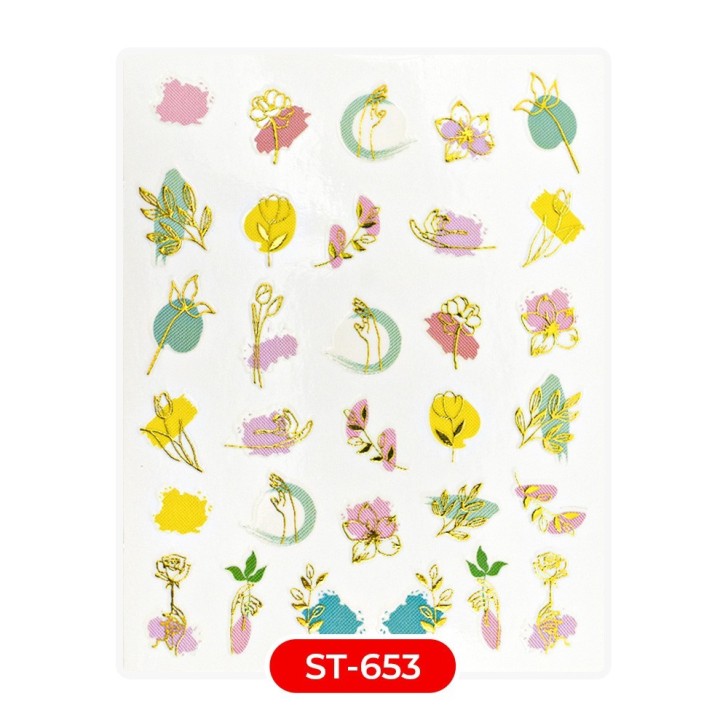 Nail art et décorations d'ongles : STICKERS Stickers ST653 fleurs deco pastel STICKERS Stickers
