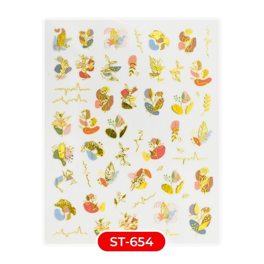 Nail art et décorations d'ongles : STICKERS Stickers ST654 feuilles deco pastel STICKERS Stickers