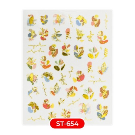 Nail art et décorations d'ongles : STICKERS Stickers ST654 feuilles deco pastel STICKERS Stickers
