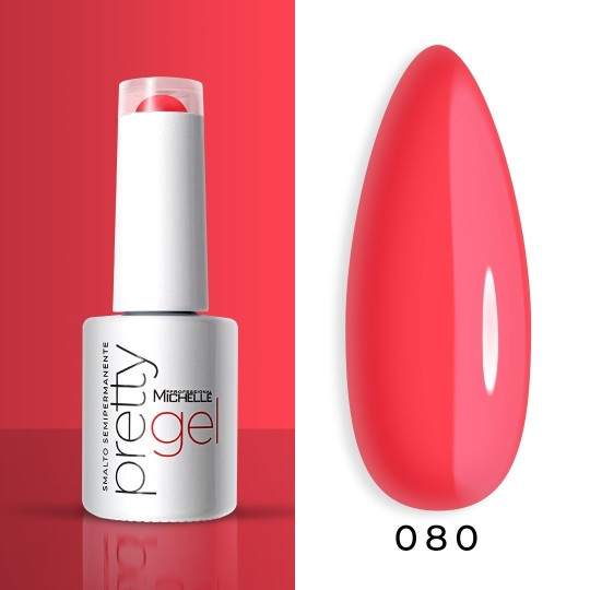 smalto semipermanente colore per unghie Michellenails PRETTY Gel Semipermanente Colour - 080 rosa corallo