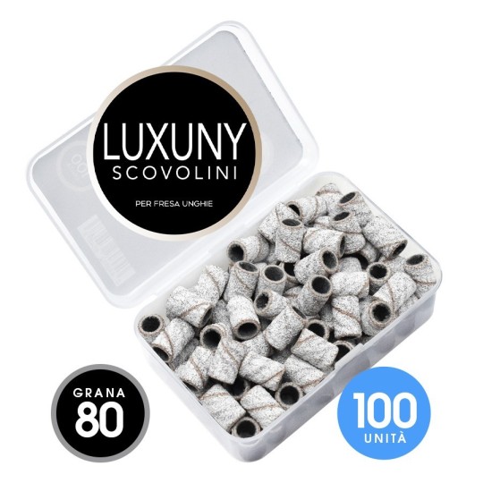 Nail accessories Luxuny BRUSHES GRAIN 80 ABRASIVE REPLACEMENT DRILL - 100PCS WHITE Professional use nails