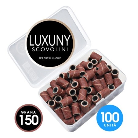 Accesorios para uñas Luxuny GRANO 150 recambio abrasivo cortador - 100uds MARRÓN Uso profesional nails