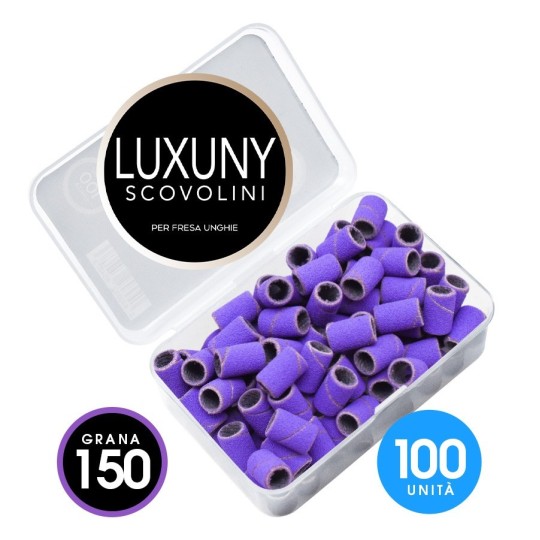 Accessori per unghie SCOVOLINI LUXUNY GRANA 150 abrasivi ricambio fresa - 100pz VIOLA Uso professionale nails
