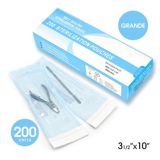 Accessoires pour ongles SACHETS DE STÉRILISATION AUTO-OBTURANTS - 200 PIÈCES GRANDES nails à usage professionnel