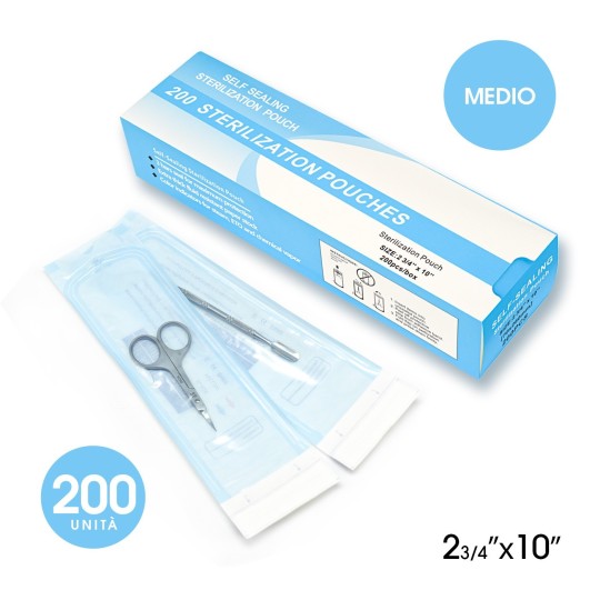 Accessori per unghie BUSTE AUTOSIGILLANTI PER STERILIZZAZIONE - 200PZ MEDIO Uso professionale nails