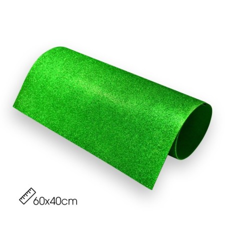 Green glitter rubber mat