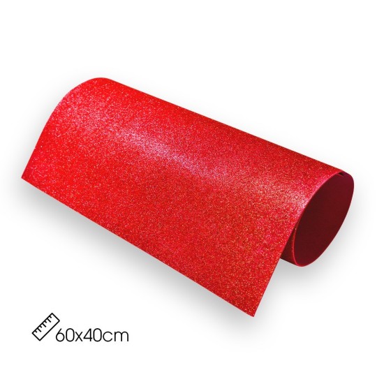 Tappeto in gomma glitterato rosso
