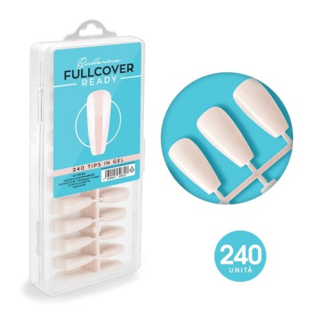 FULLCOVER READY TIPS IN GEL NATURAL BALLERINA